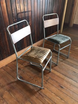 ﻿School House Chair Steel Frame with Padded Seat